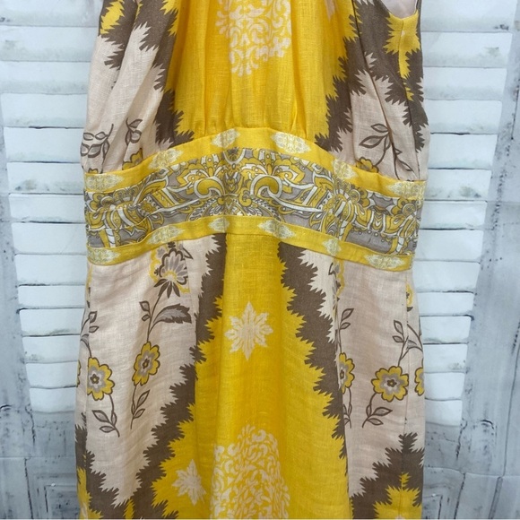 ANTONIO MELANI Yellow and Cream Midi Dress - Picture 4 of 11